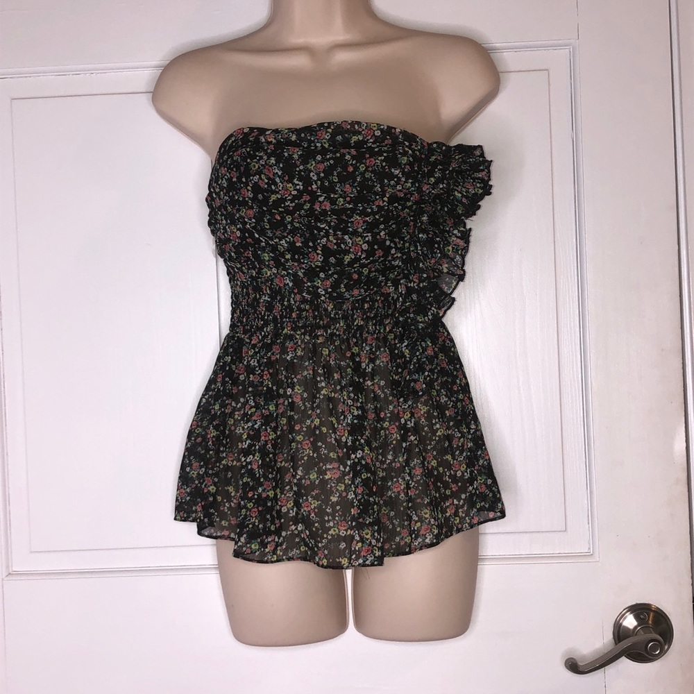 Arden B strapless floral top